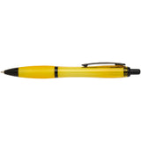 Penna a sfera in plastica riciclata con finiture nere (inchiostro nero) Nash personalizzato con logo - Pubblienne
