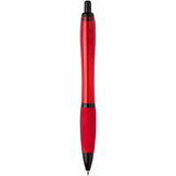 Penna a sfera in plastica riciclata con finiture nere (inchiostro nero) Nash personalizzato con logo - Pubblienne