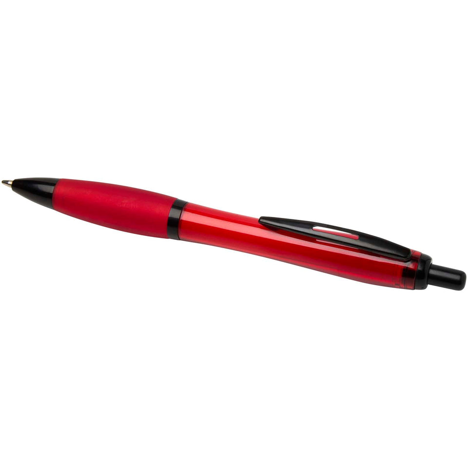 Penna a sfera in plastica riciclata con finiture nere (inchiostro nero) Nash personalizzato con logo - Pubblienne
