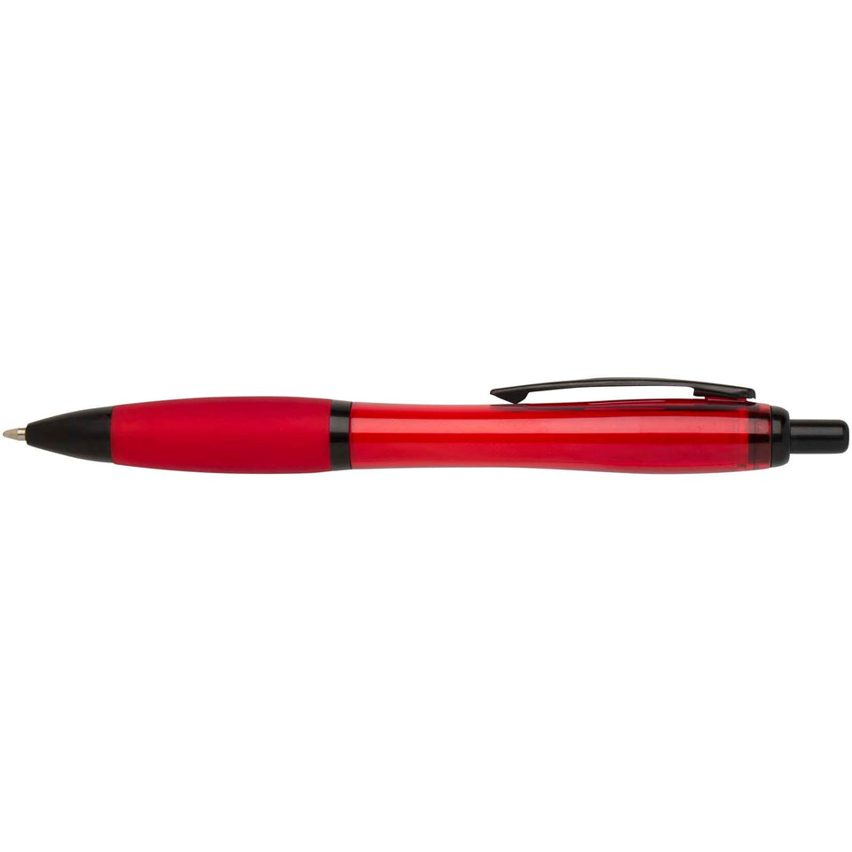 Penna a sfera in plastica riciclata con finiture nere (inchiostro nero) Nash personalizzato con logo - Pubblienne