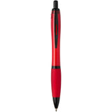 Penna a sfera in plastica riciclata con finiture nere (inchiostro nero) Nash personalizzato con logo - Pubblienne