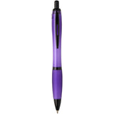 Penna a sfera in plastica riciclata con finiture nere (inchiostro nero) Nash personalizzato con logo - Pubblienne
