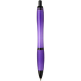 Penna a sfera in plastica riciclata con finiture nere (inchiostro nero) Nash personalizzato con logo - Pubblienne