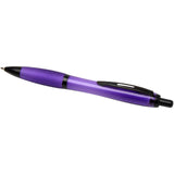 Penna a sfera in plastica riciclata con finiture nere (inchiostro nero) Nash personalizzato con logo - Pubblienne