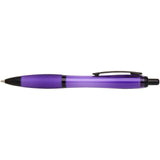 Penna a sfera in plastica riciclata con finiture nere (inchiostro nero) Nash personalizzato con logo - Pubblienne