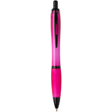 Penna a sfera in plastica riciclata con finiture nere (inchiostro nero) Nash personalizzato con logo - Pubblienne