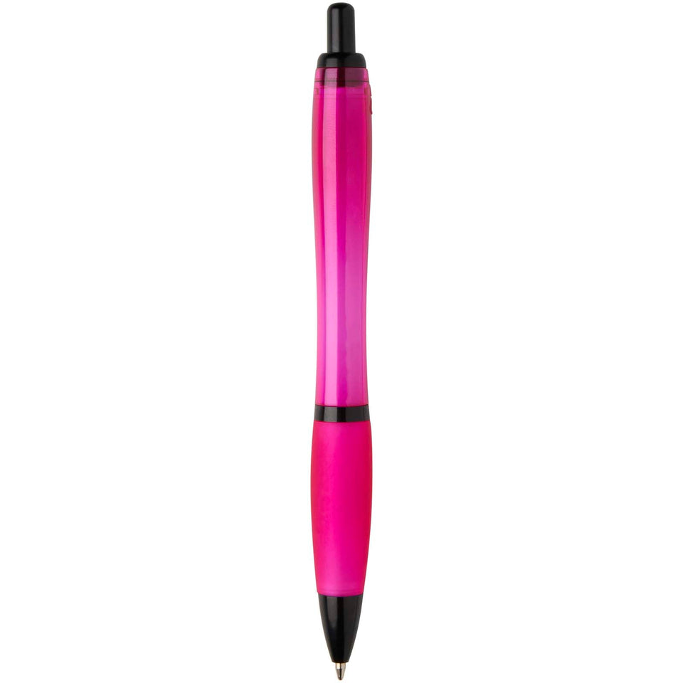 Penna a sfera in plastica riciclata con finiture nere (inchiostro nero) Nash personalizzato con logo - Pubblienne