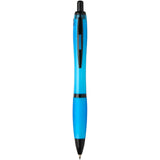 Penna a sfera in plastica riciclata con finiture nere (inchiostro nero) Nash personalizzato con logo - Pubblienne