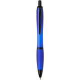 Penna a sfera in plastica riciclata con finiture nere (inchiostro nero) Nash personalizzato con logo - Pubblienne