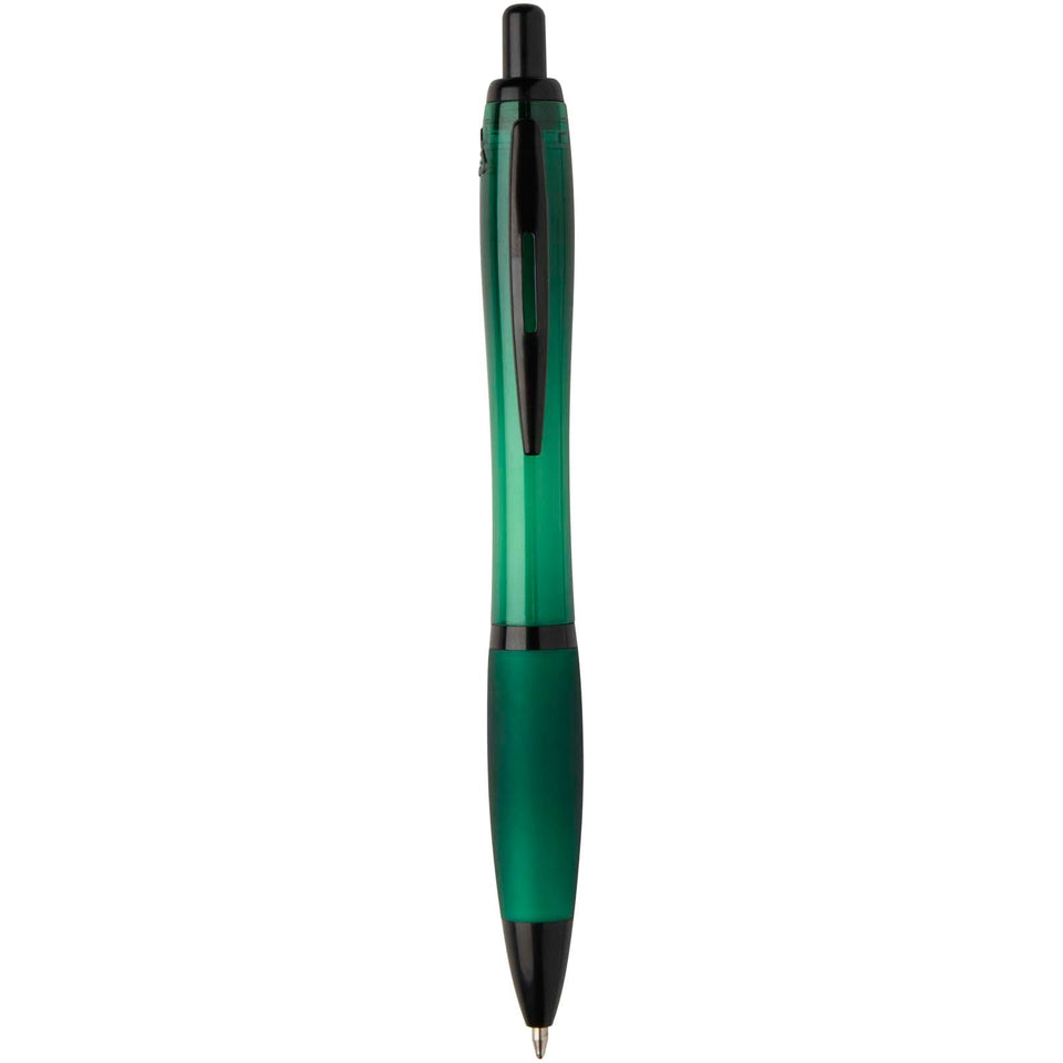 Penna a sfera in plastica riciclata con finiture nere (inchiostro nero) Nash personalizzato con logo - Pubblienne