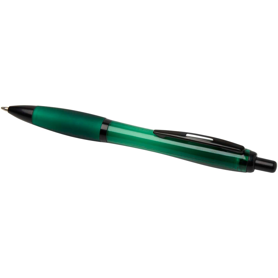 Penna a sfera in plastica riciclata con finiture nere (inchiostro nero) Nash personalizzato con logo - Pubblienne