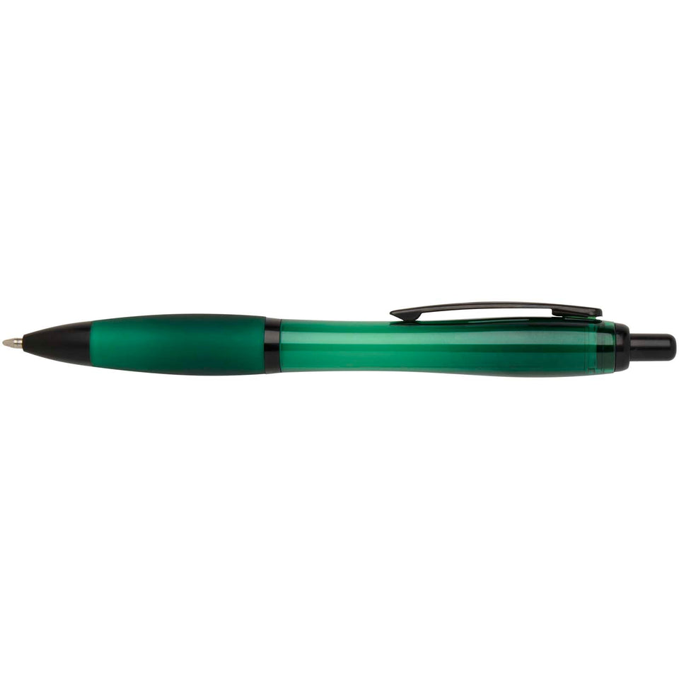 Penna a sfera in plastica riciclata con finiture nere (inchiostro nero) Nash personalizzato con logo - Pubblienne