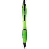 Penna a sfera in plastica riciclata con finiture nere (inchiostro nero) Nash personalizzato con logo - Pubblienne