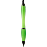 Penna a sfera in plastica riciclata con finiture nere (inchiostro nero) Nash personalizzato con logo - Pubblienne