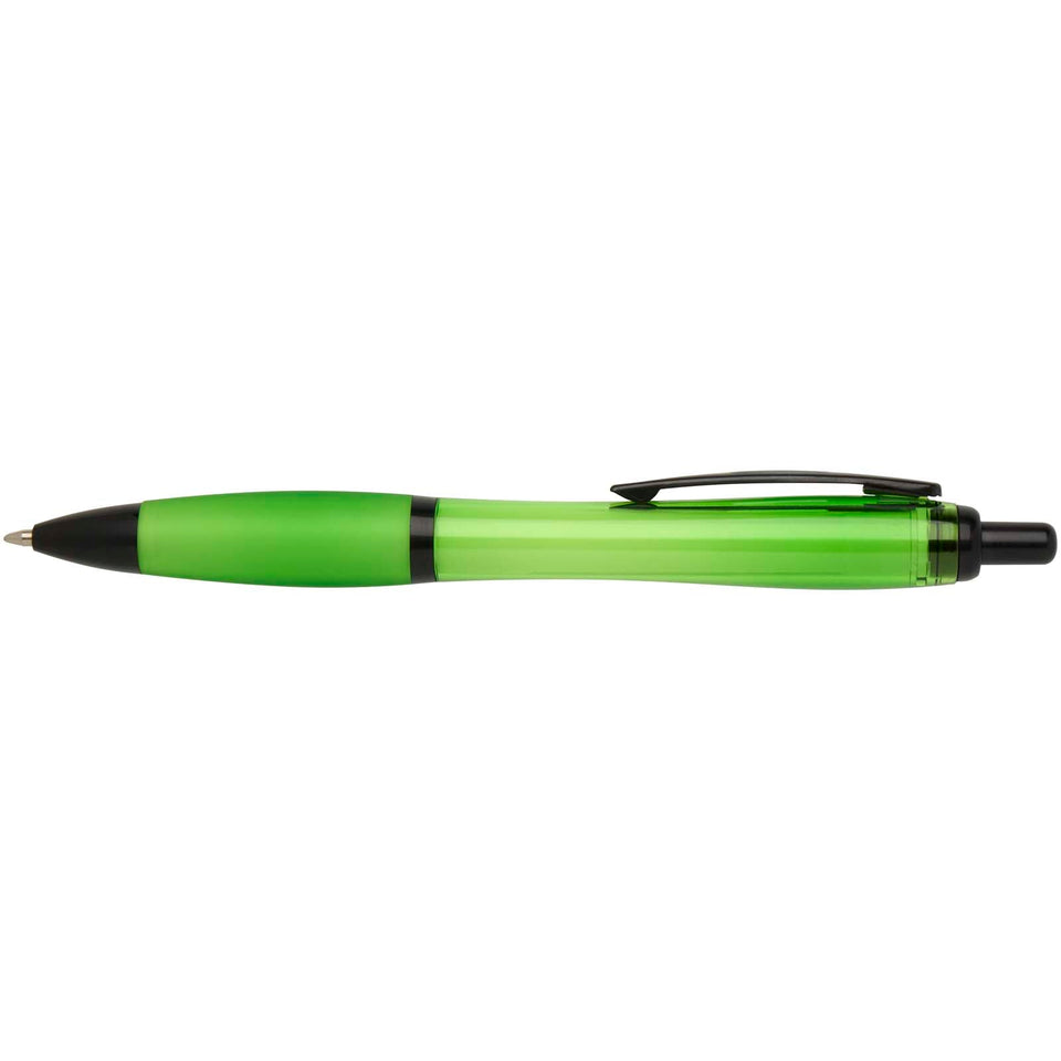 Penna a sfera in plastica riciclata con finiture nere (inchiostro nero) Nash personalizzato con logo - Pubblienne