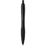 Penna a sfera in plastica riciclata con finiture nere (inchiostro nero) Nash personalizzato con logo - Pubblienne