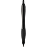 Penna a sfera in plastica riciclata con finiture nere (inchiostro nero) Nash personalizzato con logo - Pubblienne