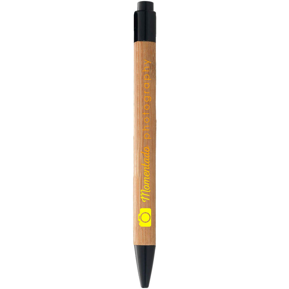 Penna a sfera in bambù Borneo (inchiostro nero) personalizzato con logo - Pubblienne