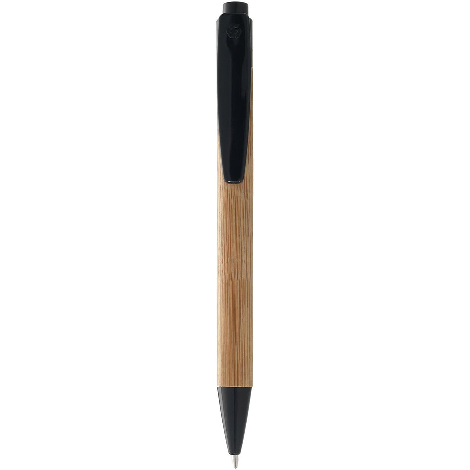 Penna a sfera in bambù Borneo (inchiostro nero) personalizzato con logo - Pubblienne