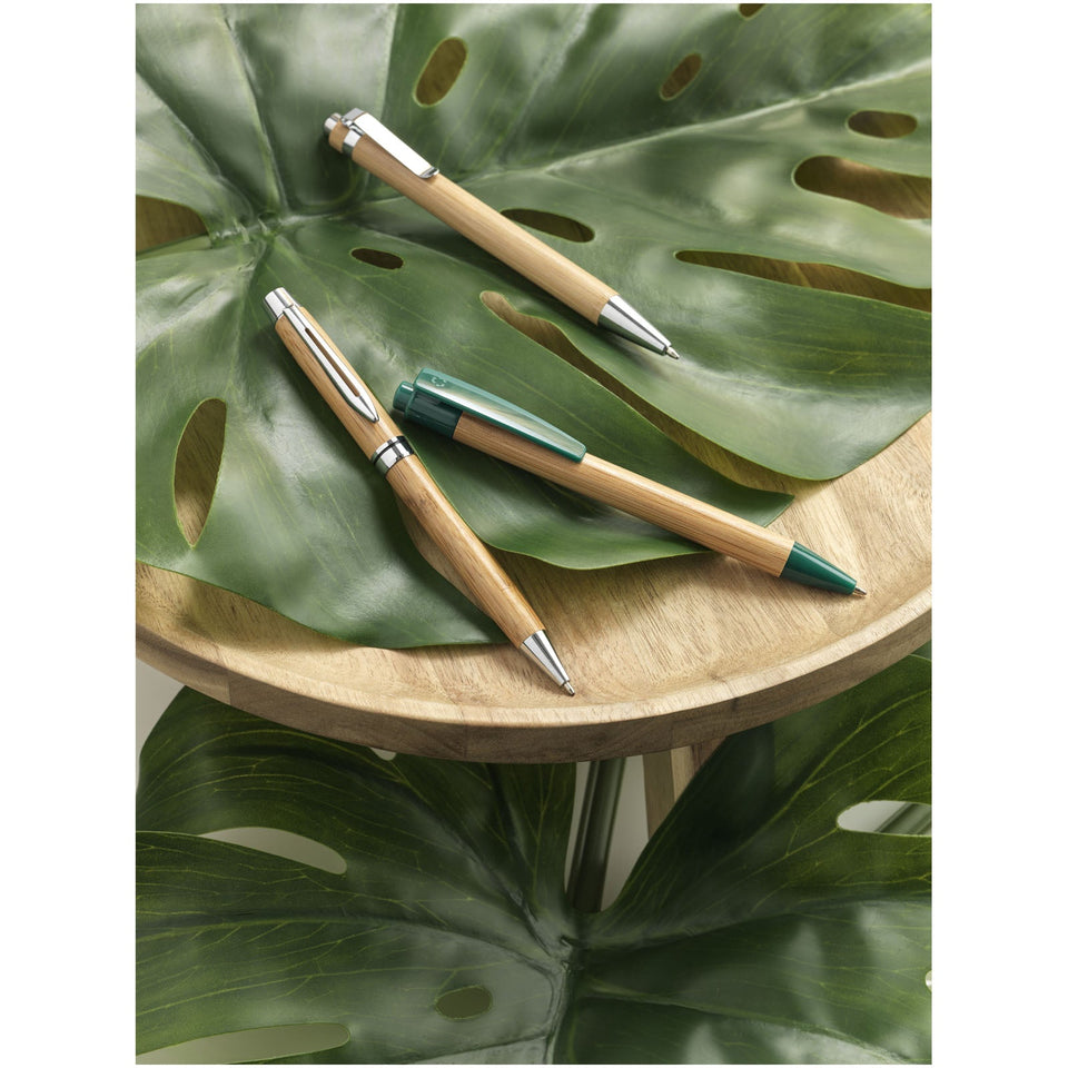 Penna a sfera in bambù Borneo (inchiostro nero) personalizzato con logo - Pubblienne