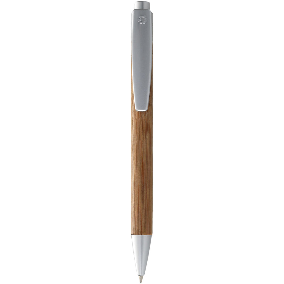 Penna a sfera in bambù Borneo (inchiostro nero) personalizzato con logo - Pubblienne