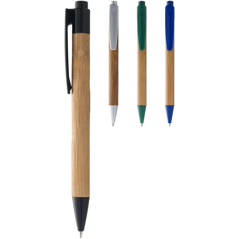 Penna a sfera in bambù Borneo (inchiostro nero) personalizzato con logo - Pubblienne
