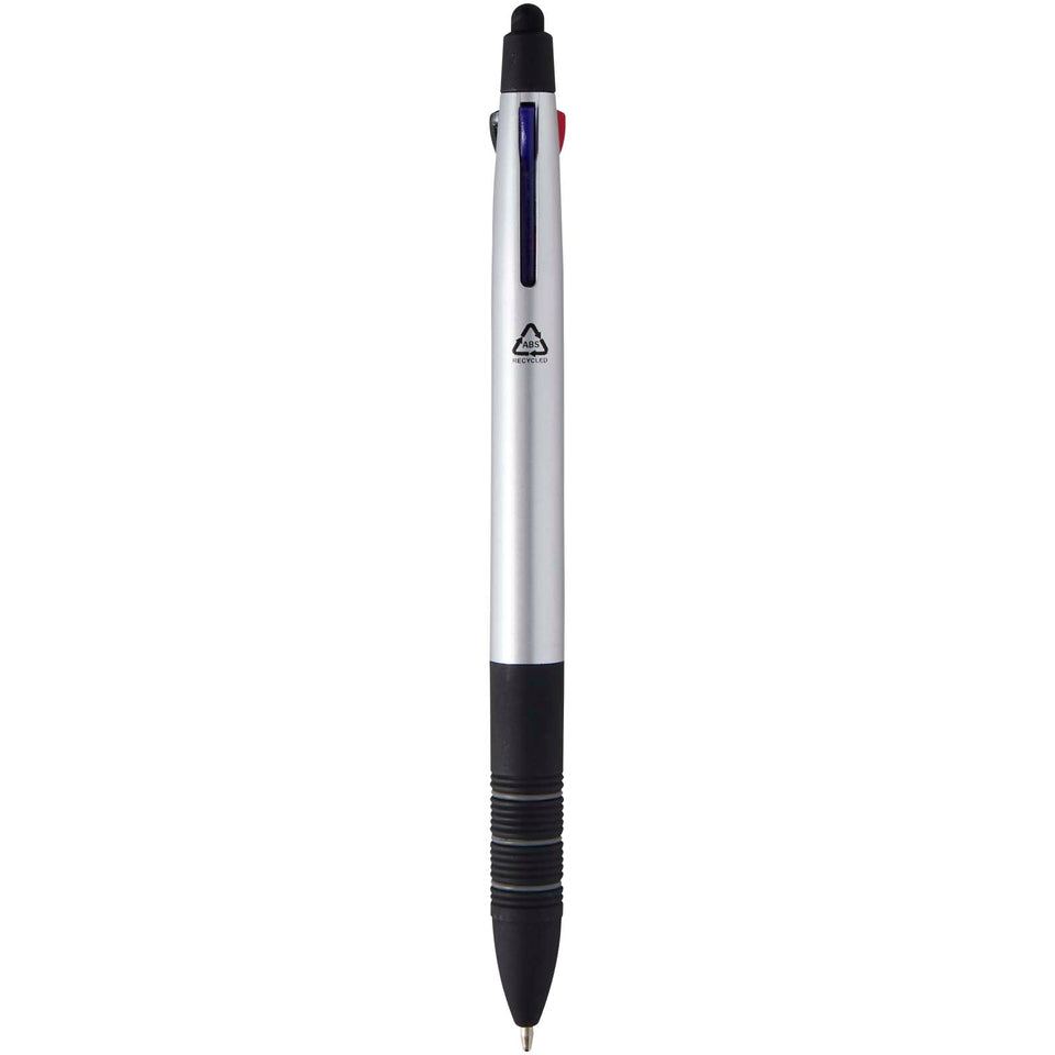 Penna a sfera in materiale riciclato certificato RCS a 3 inchiostri con stilo Trine personalizzato con logo - Pubblienne