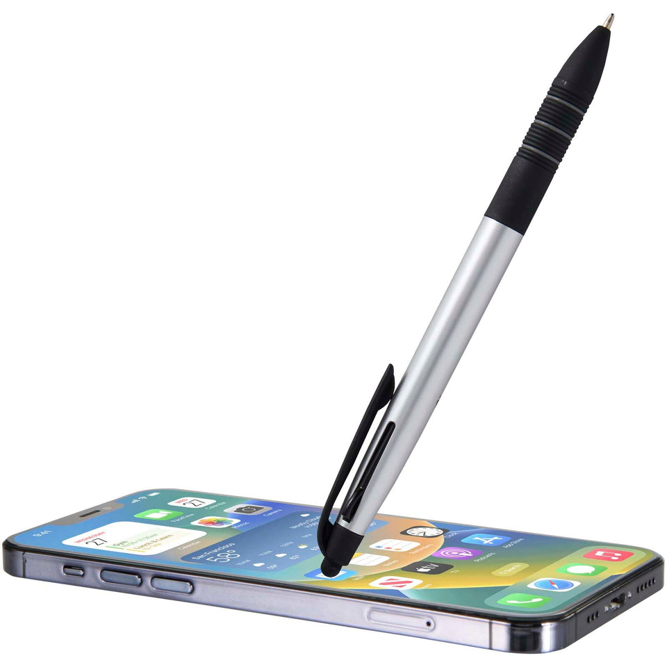 Penna a sfera in materiale riciclato certificato RCS a 3 inchiostri con stilo Trine personalizzato con logo - Pubblienne