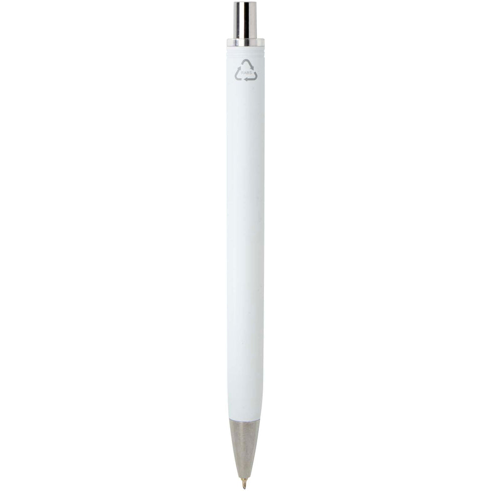 Penna a sfera in materiale riciclato certificato RCS con finitura metallica (inchiostro nero) Feld personalizzato con logo - Pubblienne