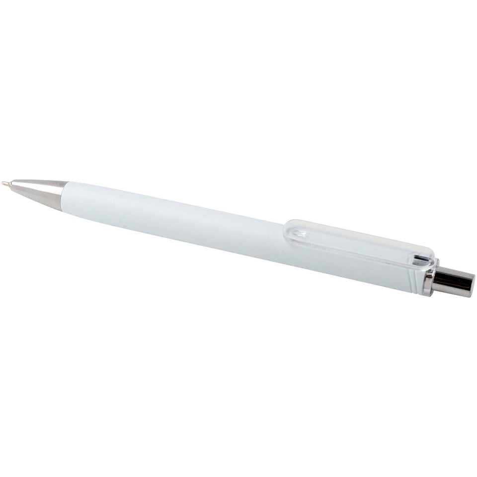 Penna a sfera in materiale riciclato certificato RCS con finitura metallica (inchiostro nero) Feld personalizzato con logo - Pubblienne