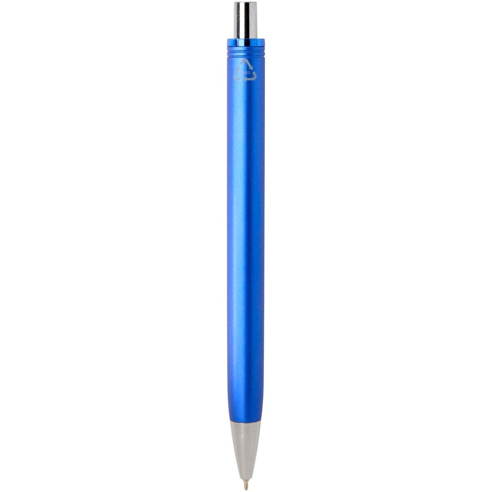 Penna a sfera in materiale riciclato certificato RCS con finitura metallica (inchiostro nero) Feld personalizzato con logo - Pubblienne