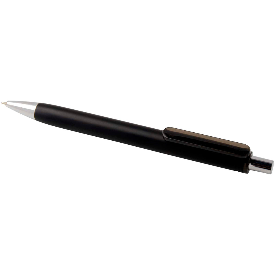 Penna a sfera in materiale riciclato certificato RCS con finitura metallica (inchiostro nero) Feld personalizzato con logo - Pubblienne