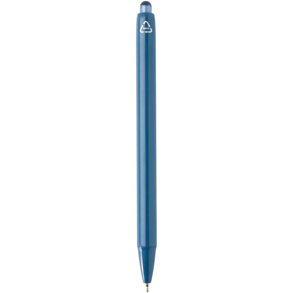 Penna a sfera a doppia iniezione in materiale riciclato certificato RCS (inchiostro blu) Glen personalizzato con logo - Pubblienne