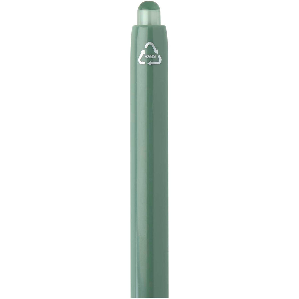Penna a sfera a doppia iniezione in materiale riciclato certificato RCS (inchiostro blu) Glen personalizzato con logo - Pubblienne