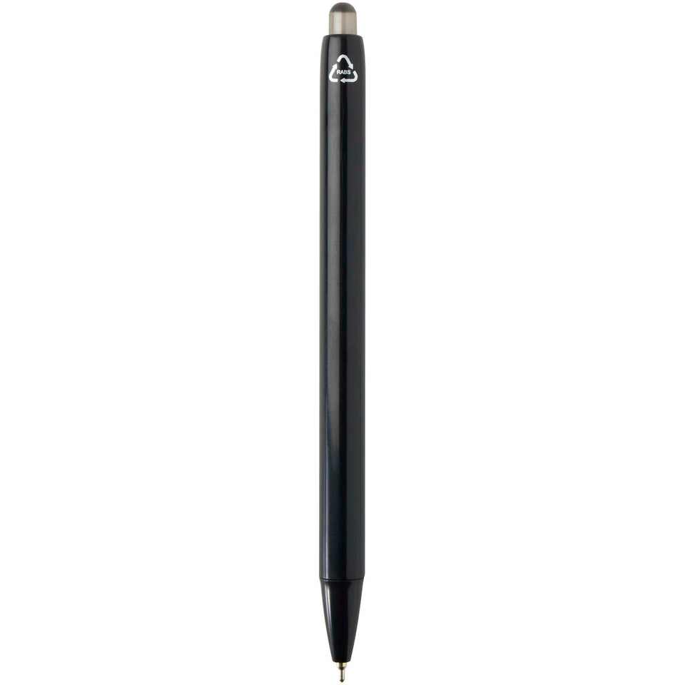 Penna a sfera a doppia iniezione in materiale riciclato certificato RCS (inchiostro blu) Glen personalizzato con logo - Pubblienne