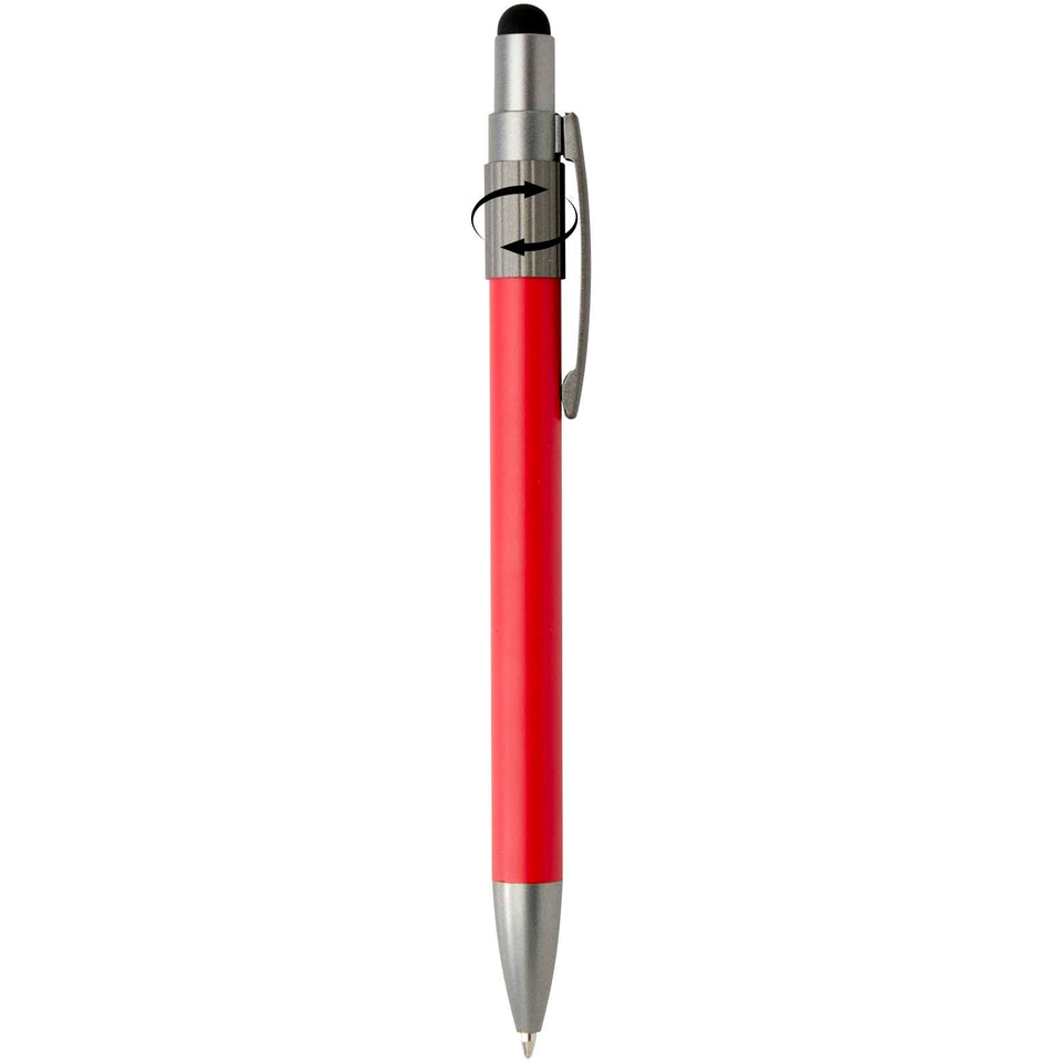 Penna a sfera in materiale riciclato certificato RCS con stilo e rotella antistress (inchiostro blu) Rill personalizzato con logo - Pubblienne