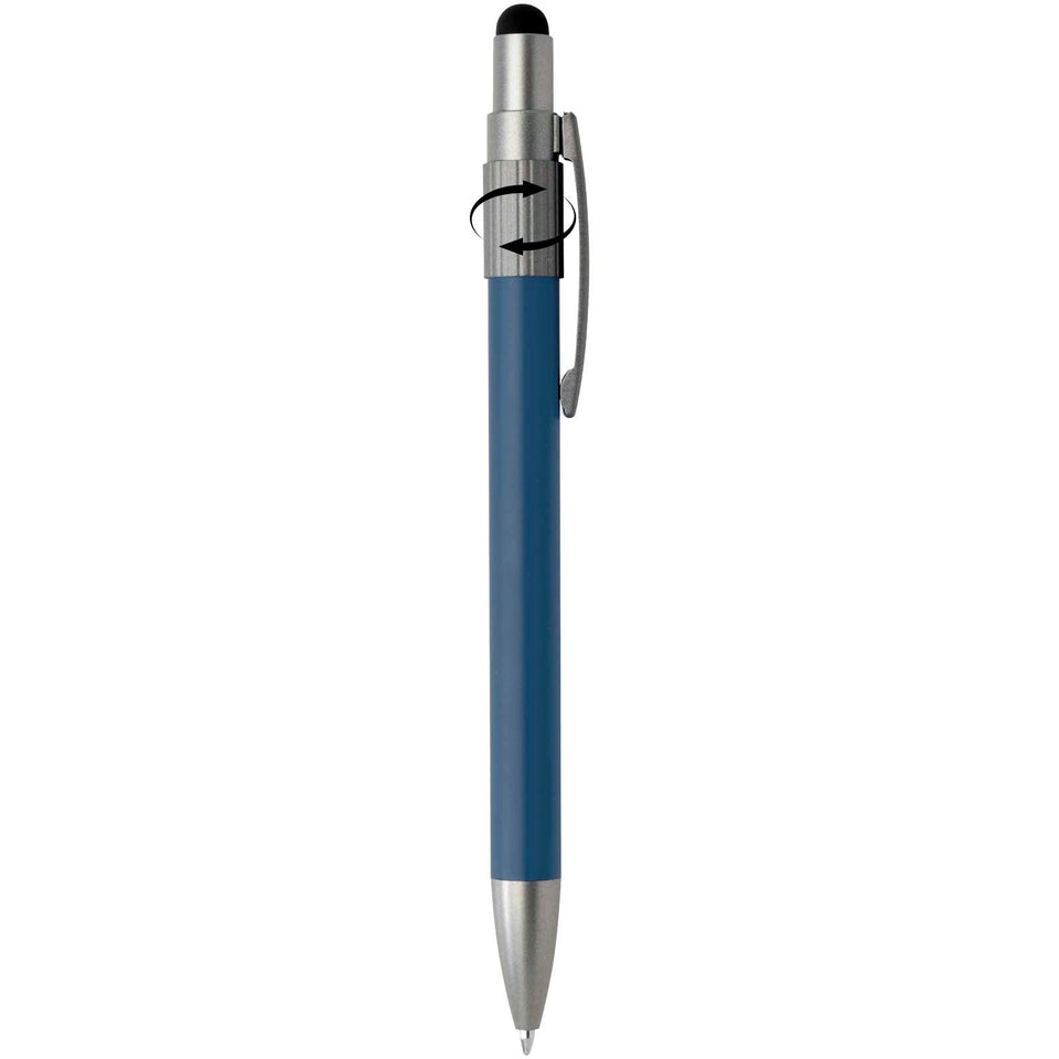 Penna a sfera in materiale riciclato certificato RCS con stilo e rotella antistress (inchiostro blu) Rill personalizzato con logo - Pubblienne