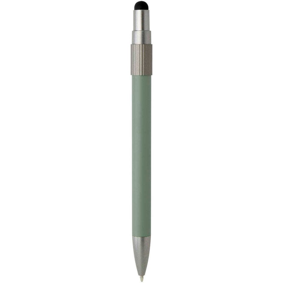 Penna a sfera in materiale riciclato certificato RCS con stilo e rotella antistress (inchiostro blu) Rill personalizzato con logo - Pubblienne