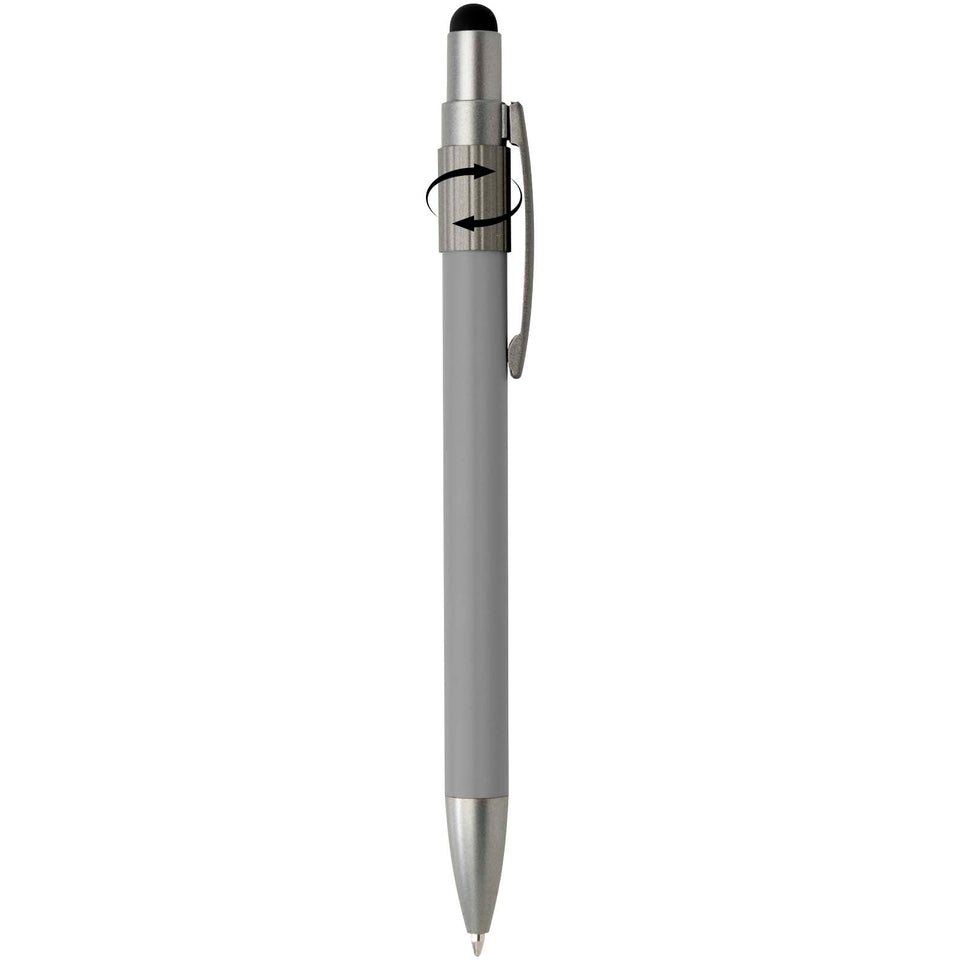Penna a sfera in materiale riciclato certificato RCS con stilo e rotella antistress (inchiostro blu) Rill personalizzato con logo - Pubblienne