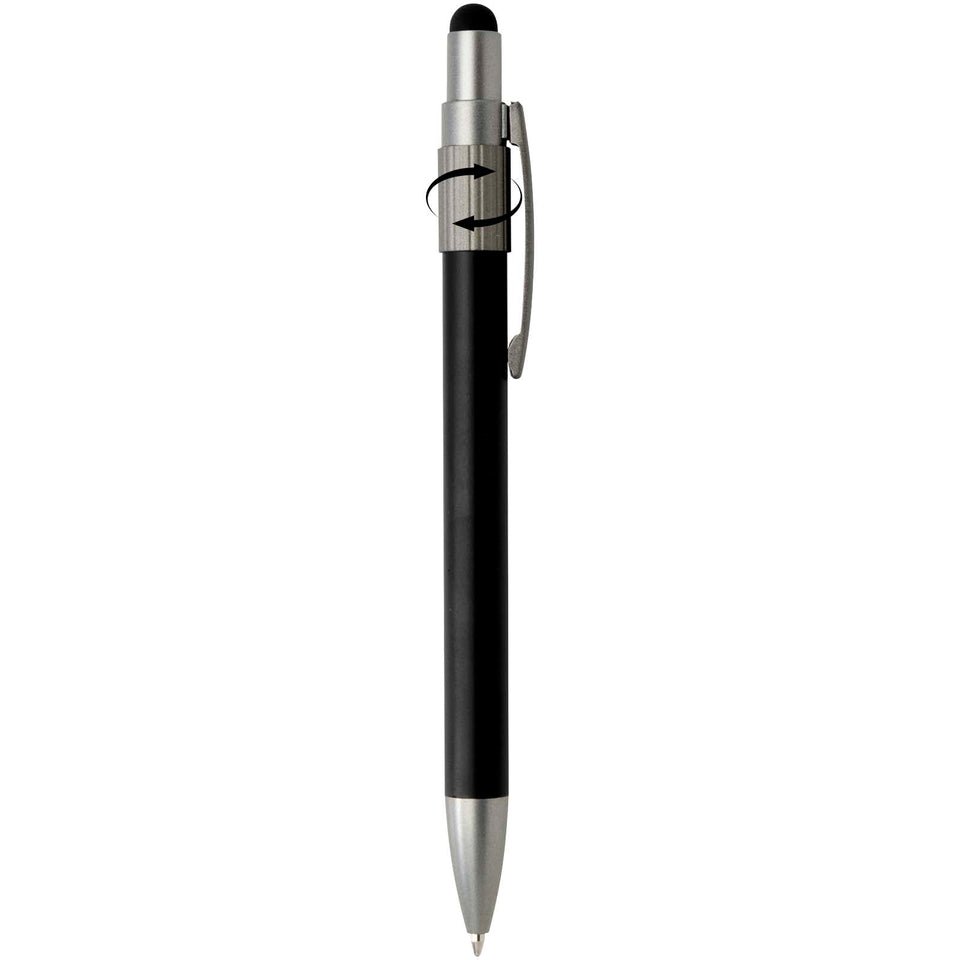 Penna a sfera in materiale riciclato certificato RCS con stilo e rotella antistress (inchiostro blu) Rill personalizzato con logo - Pubblienne