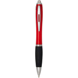 Penna a sfera in plastica riciclata certificata RCS con fusto colorato e impugnatura di colore nero (inchiostro nero) Nash personalizzato con logo - Pubblienne