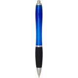 Penna a sfera in plastica riciclata certificata RCS con fusto colorato e impugnatura di colore nero (inchiostro nero) Nash personalizzato con logo - Pubblienne