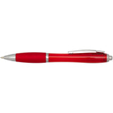 Penna a sfera in plastica riciclata certificata RCS con fusto e impugnatura colorati (inchiostro blu) Nash personalizzato con logo - Pubblienne