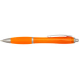 Penna a sfera in plastica riciclata certificata RCS con fusto e impugnatura colorati (inchiostro blu) Nash personalizzato con logo - Pubblienne
