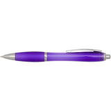 Penna a sfera in plastica riciclata certificata RCS con fusto e impugnatura colorati (inchiostro blu) Nash personalizzato con logo - Pubblienne