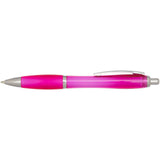 Penna a sfera in plastica riciclata certificata RCS con fusto e impugnatura colorati (inchiostro blu) Nash personalizzato con logo - Pubblienne