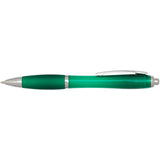 Penna a sfera in plastica riciclata certificata RCS con fusto e impugnatura colorati (inchiostro blu) Nash personalizzato con logo - Pubblienne