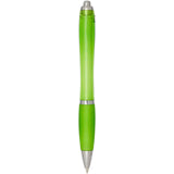 Penna a sfera in plastica riciclata certificata RCS con fusto e impugnatura colorati (inchiostro blu) Nash personalizzato con logo - Pubblienne