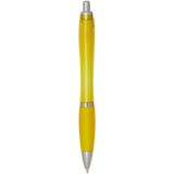 Penna a sfera in plastica riciclata certificata RCS con fusto e impugnatura colorati (inchiostro nero) Nash personalizzato con logo - Pubblienne