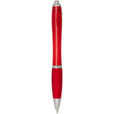 Penna a sfera in plastica riciclata certificata RCS con fusto e impugnatura colorati (inchiostro nero) Nash personalizzato con logo - Pubblienne